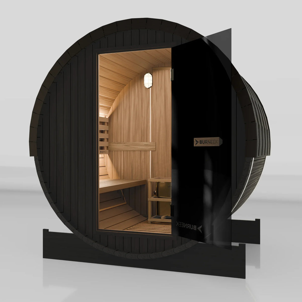 Burneek® Basalt: 2-Person Outdoor Barrel Sauna