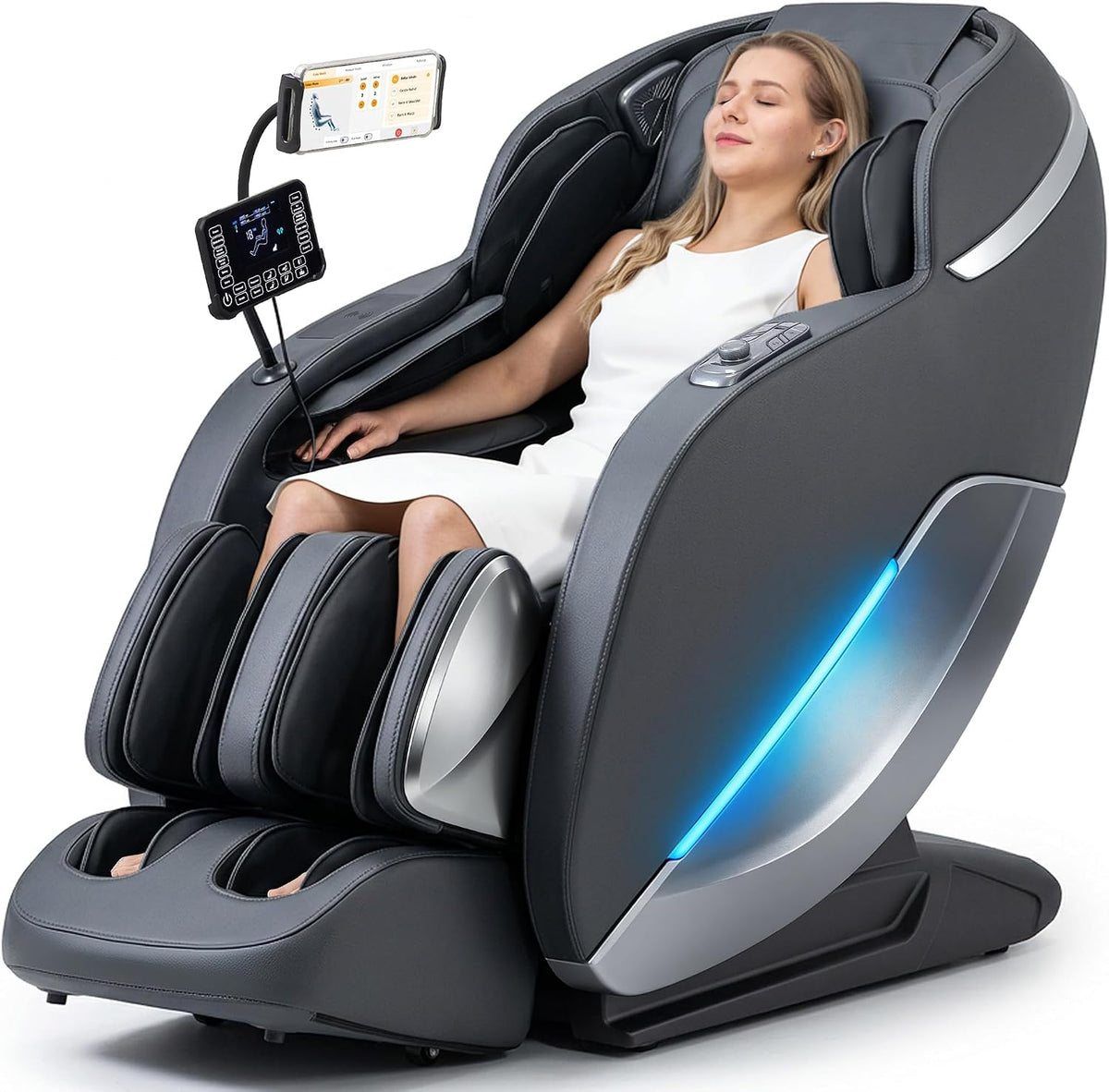 A303C 4D Massage Chair Full Body, Zero Gravity, 55" SL Track, Black