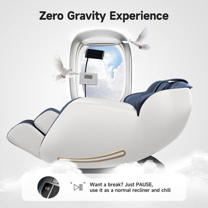 Massage Chair Full Body with Unique Phone Controller,Heart and Blood Measurement, Zero Gravity 3D Sl-Track Recliner with APP Control, Child Lock,Pause Button, Back Pad, Favor-06, Blue