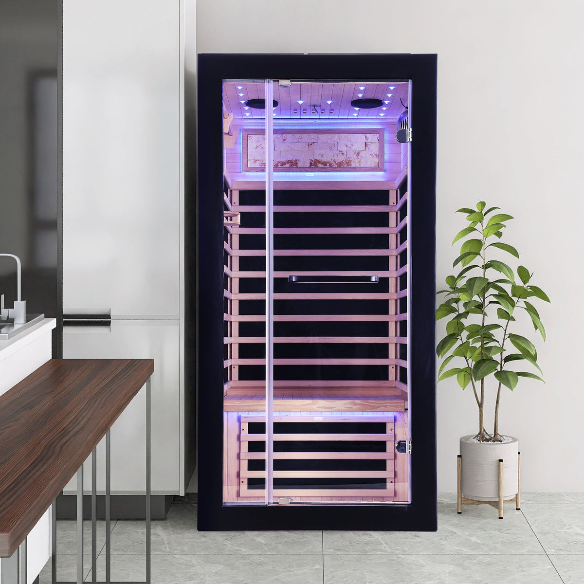 Single-Person Far Infrared Sauna – Hemlock Cabin with Starlight Ceiling