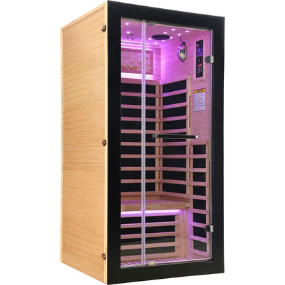 Single-Person Far Infrared Sauna – Hemlock Cabin with Starlight Ceiling