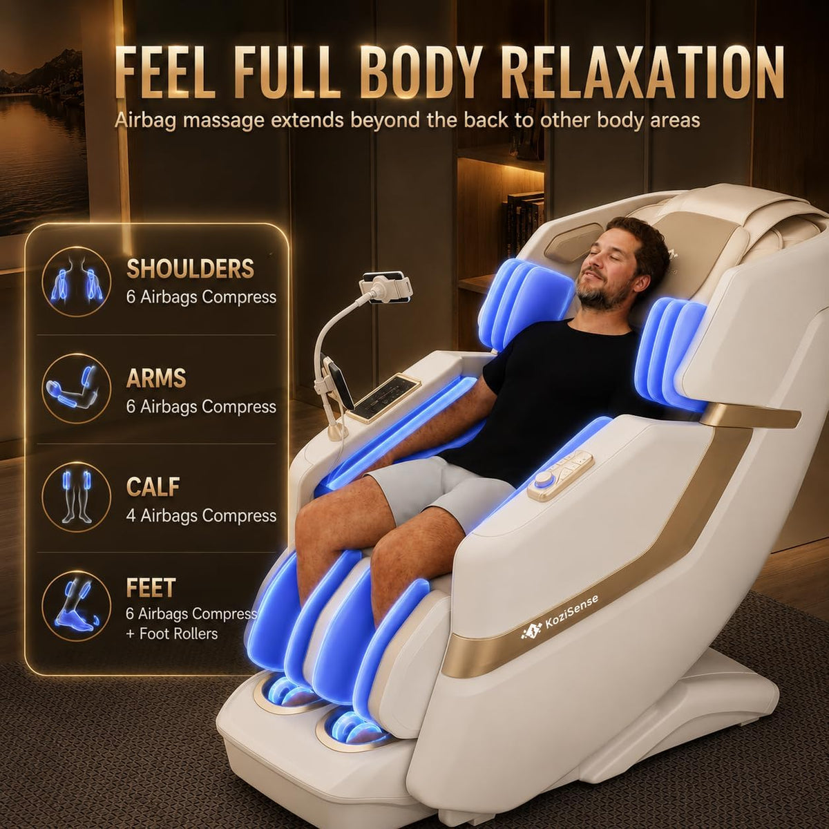 KZ-313 Heated Jade Roller Full Body Massage Chair
