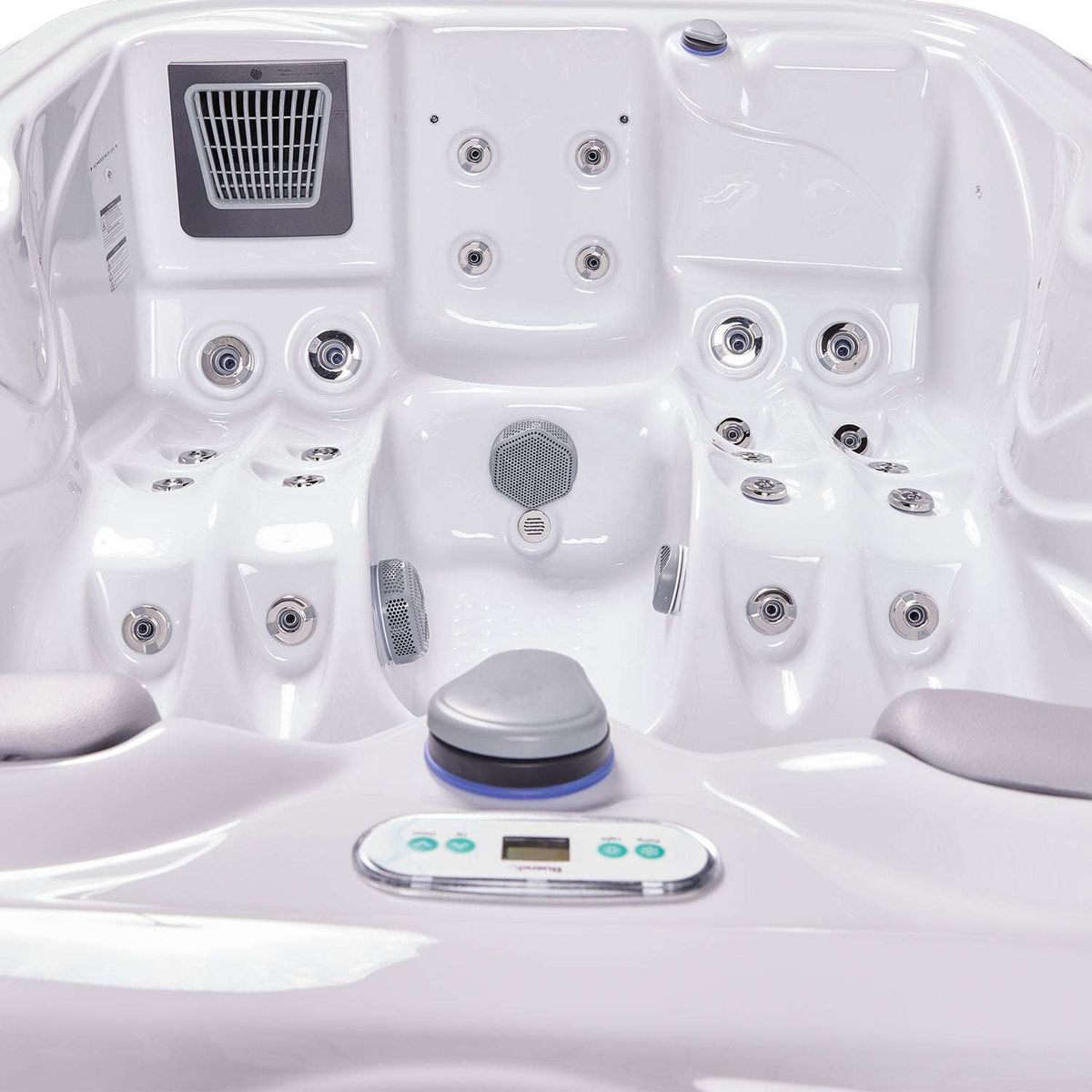 Buenospa Atlanta Hot Tub – 3-Seat Spa with Two Reclining Lounges, 37 Jets, 29.5 in. Height for Doorway Access (WM00760)