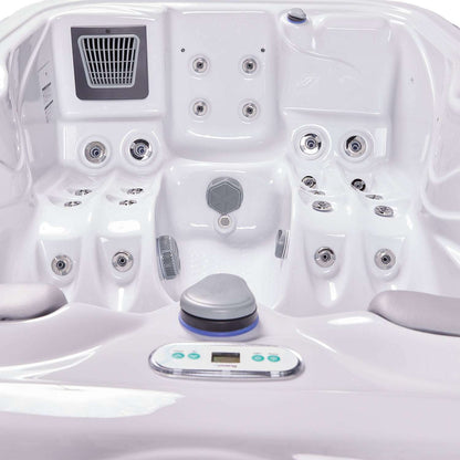 Buenospa Atlanta Hot Tub – 3-Seat Spa with Two Reclining Lounges, 37 Jets, 29.5 in. Height for Doorway Access (WM00760)