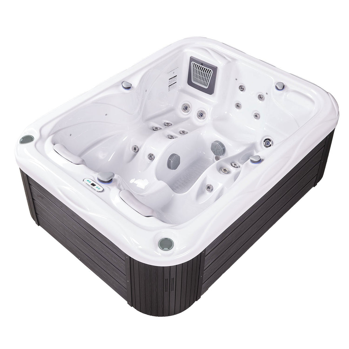 Buenospa Atlanta Hot Tub – 3-Seat Spa with Two Reclining Lounges, 37 Jets, 29.5 in. Height for Doorway Access (WM00760)