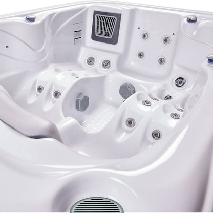 Buenospa Atlanta Hot Tub – 3-Seat Spa with Two Reclining Lounges, 37 Jets, 29.5 in. Height for Doorway Access (WM00760)