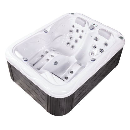 Buenospa Atlanta Hot Tub – 3-Seat Spa with Two Reclining Lounges, 37 Jets, 29.5 in. Height for Doorway Access (WM00760)