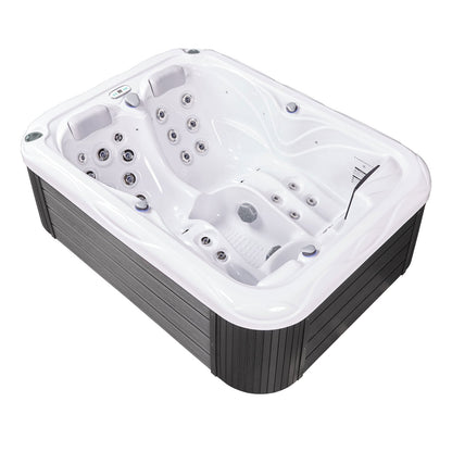 Buenospa Atlanta Hot Tub – 3-Seat Spa with Two Reclining Lounges, 37 Jets, 29.5 in. Height for Doorway Access (WM00760)