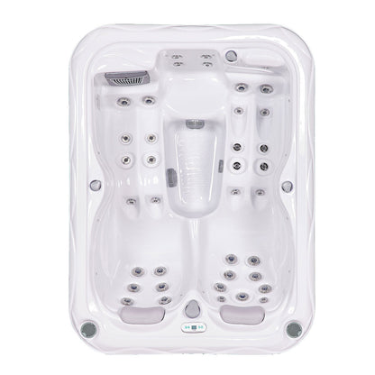 Buenospa Atlanta Hot Tub – 3-Seat Spa with Two Reclining Lounges, 37 Jets, 29.5 in. Height for Doorway Access (WM00760)