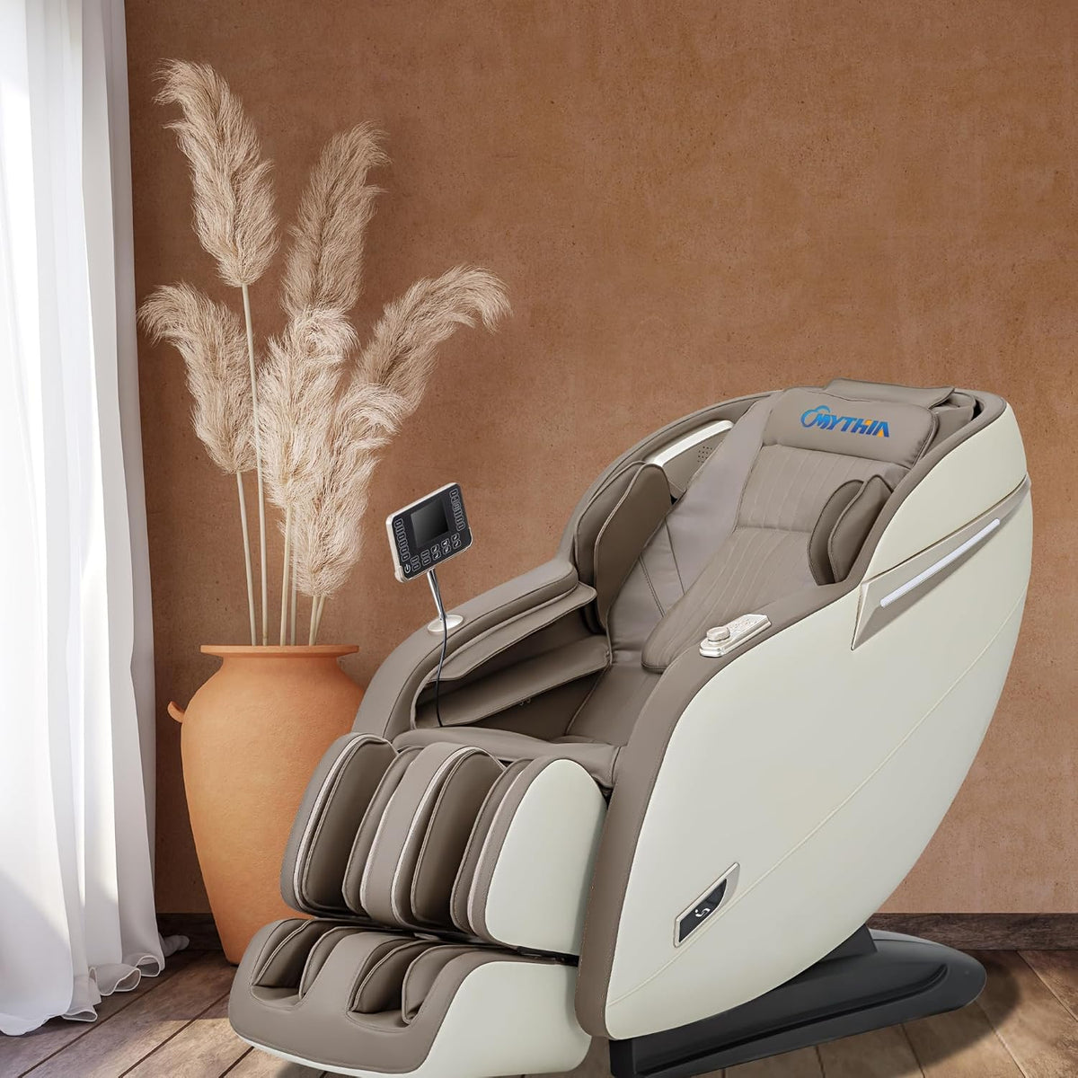 MD906 Full Body Massage Chair, 165°Zero Gravity, 55" SL Track, Beige