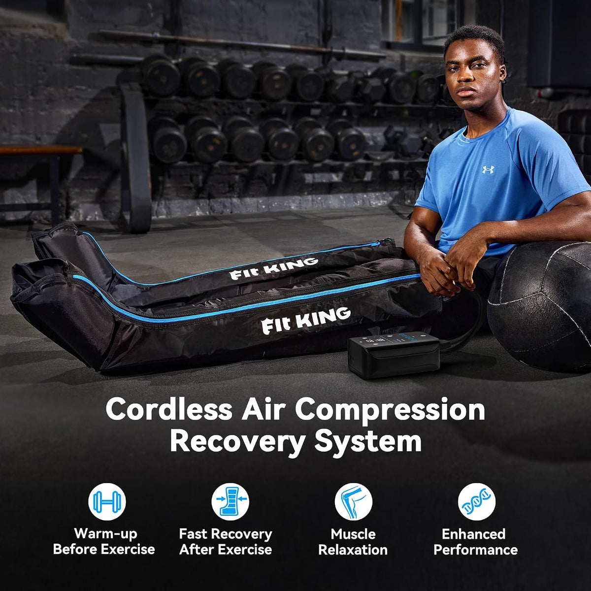 Air Compression Recovery System, Cordless 5-Zone Leg Massager