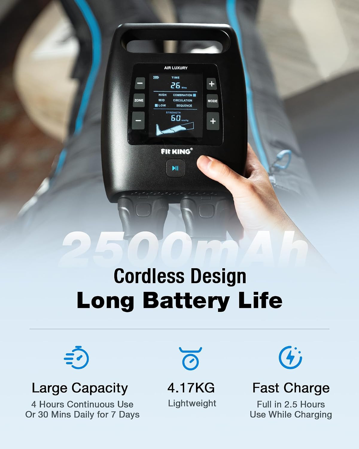 Air Compression Recovery System, Cordless Full Leg Massager