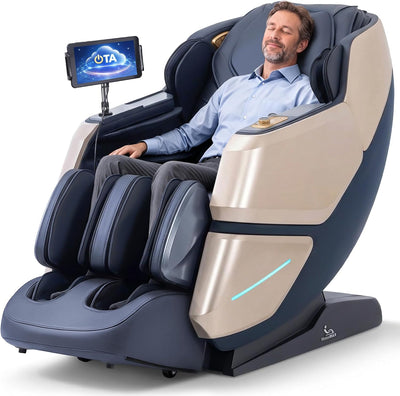 2026 4D Massage Chair, Full Body Recliner with OTA Cloud Tech, Deep Yoga Stretch, 27 Auto Modes, 55" SL Track, APP & AI Voice Control, Auto Footrest, Zero Gravity, and Heating for Relaxation