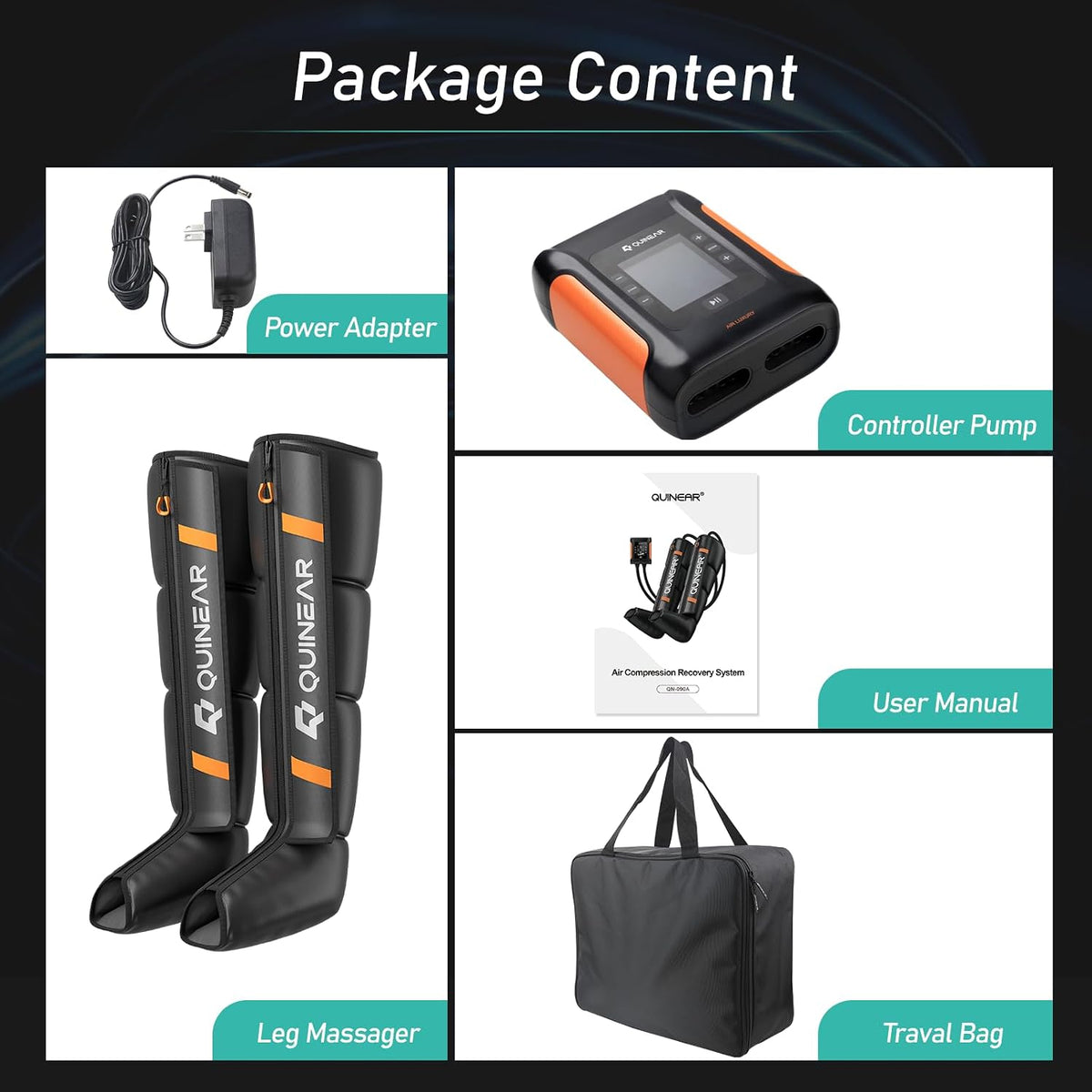 Professional Leg Recovery System, Cordless Air Compression Boots with Sequential Compression, Leg and Foot Massager, Fast Recovery Therapy for Athletes, FSA-HSA Eligible (Large)