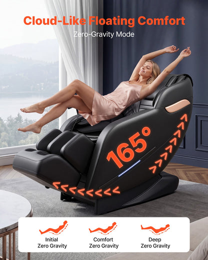VEVOR Massage Chair 3D Zero-Gravity Full Body Massage Chair Extendable Footrest