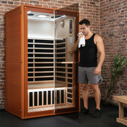 Two-Person Far Infrared Sauna – Canadian Hemlock with 7 Carbon Heating Panels