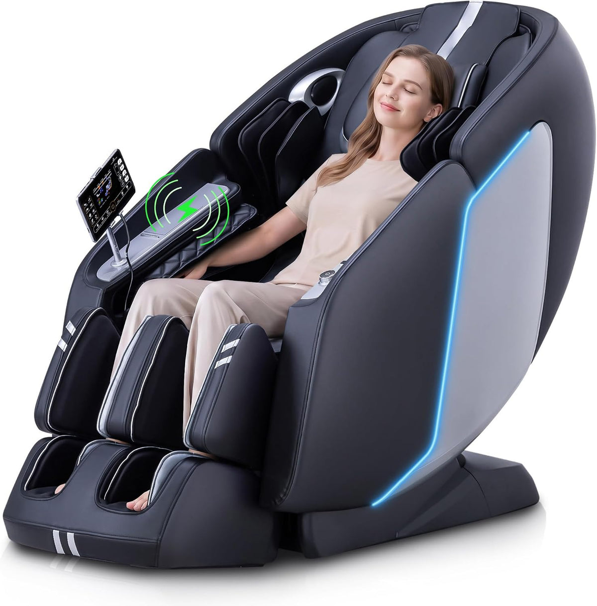 MT398 4D Full Body Massage Chair, 55"SL Track, Zero Gravity, Black