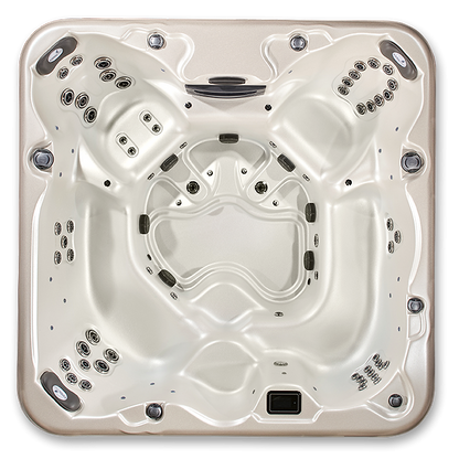 Aspen Spas Arcadia Extreme Series 7-Person Hot Tub – 70 Jets, 4 Pumps, Gecko Touchscreen with Wi-Fi, Made in USA