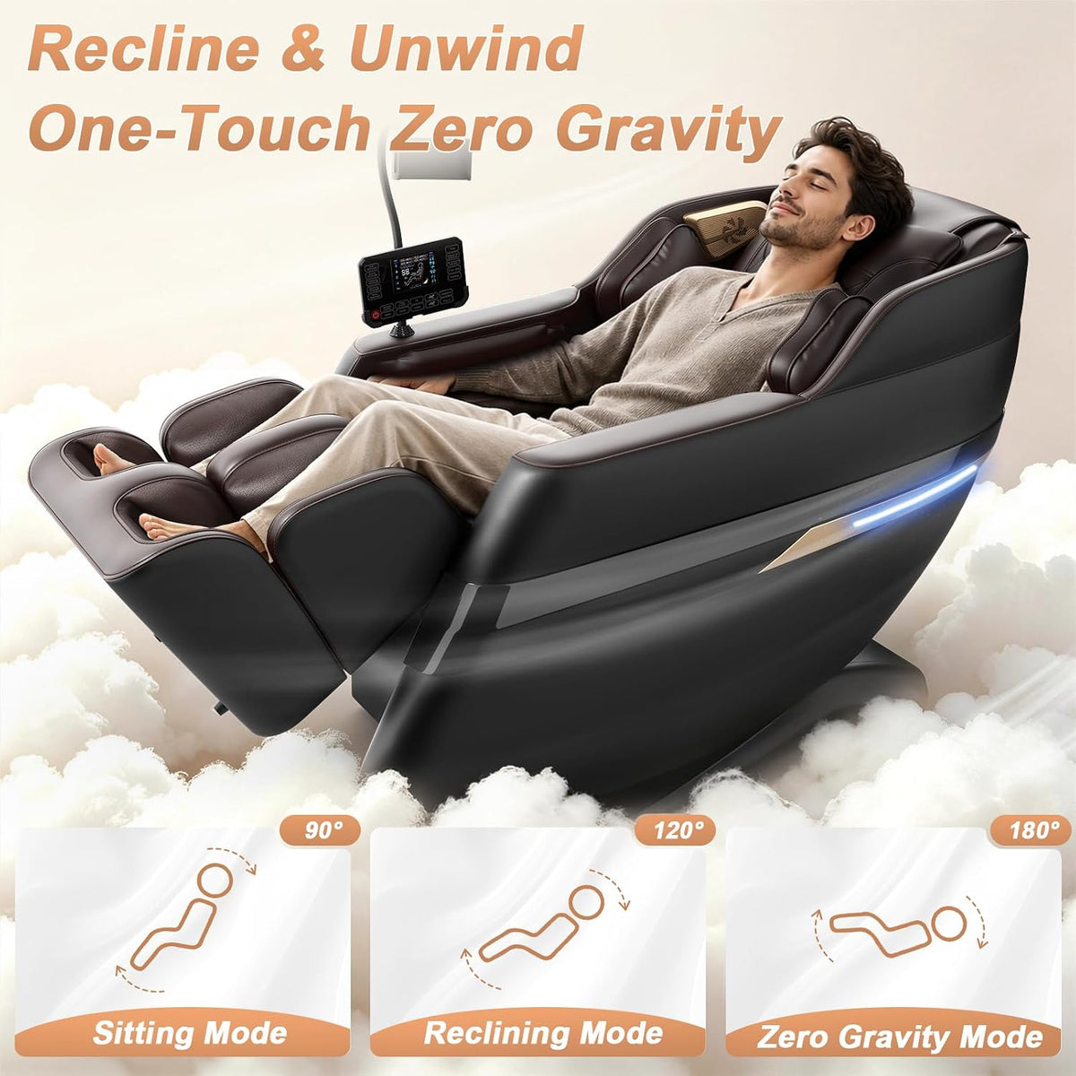 3D Full Body Massage Chair Zero Gravity Sl-Track, Shiatsu Recliner