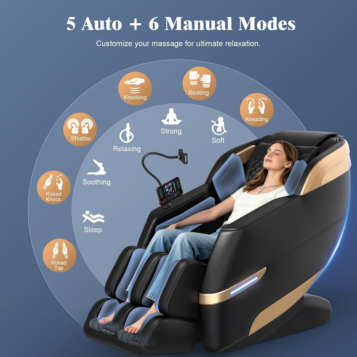 4D Massage Chair Full Body Zero Gravity Recliner Sl-Track Body Scan