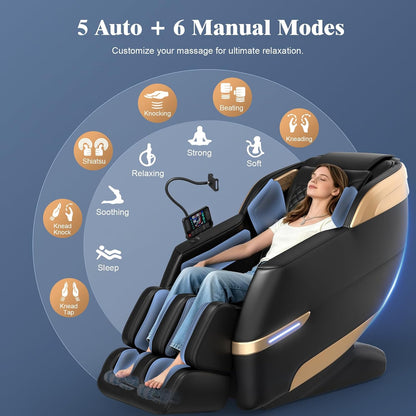 4D Massage Chair Full Body Zero Gravity Recliner Sl-Track Body Scan
