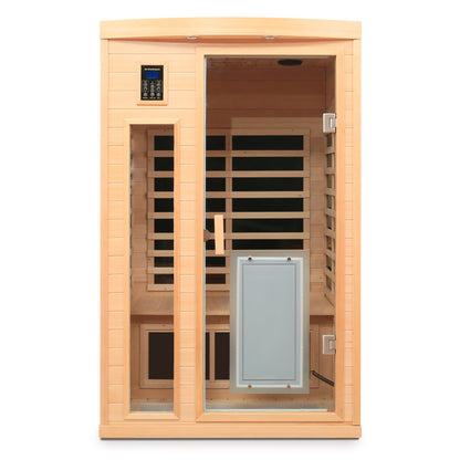 Home Furnishers 2-Person Far Infrared Indoor Sauna with 8 Heating Panels, Hemlock Wood