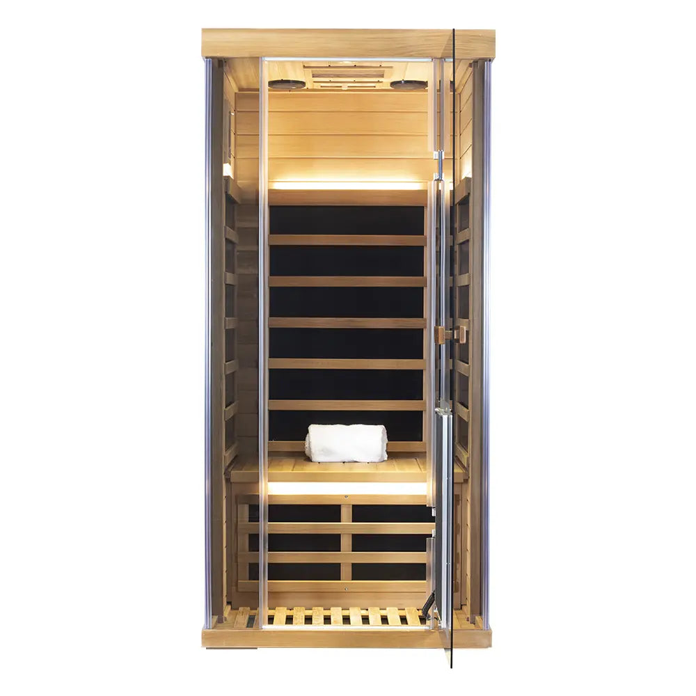 Wizzisauna SR01 1-Person Red Cedar Far Infrared Sauna with 6 Carbon Heaters