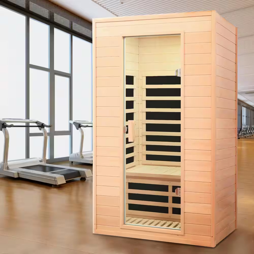 Moray 1-2 Person Indoor Hemlock Infrared Sauna with 5 Far-Infrared Carbon Crystal Heaters