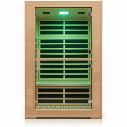2-Person Far Infrared Sauna with Smart App Control, 8 Low-EMF Carbon Mica Heaters, Canadian Hemlock, 2000W