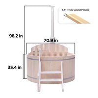 ALEKO Wood-Fired 4–5 Person Hot Tub and Ice Bath with Internal Stove – 422 Gallon Pine Barrel, No Electricity Required (PIWSHTUB-AP)