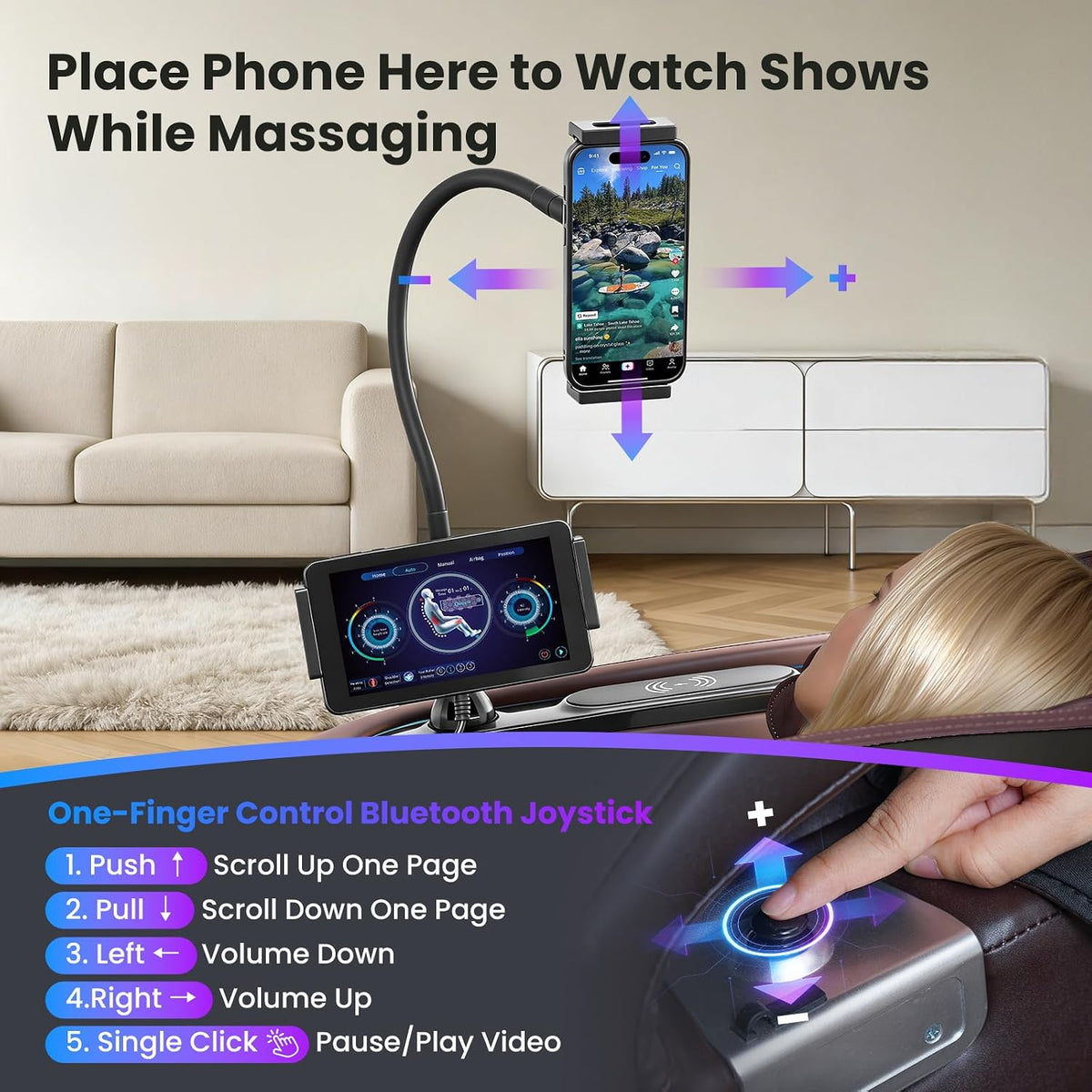 4D Music Rhythm Massage Chair Full Body, 2026 Unique Sonic Resonance Zero Gravity Sl-Track Shiatsu Recliner with Knee Heating Blanket AI Voice Bluetooth Foot Roller Body Scan Airbags G9 Black