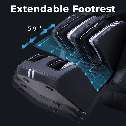 MT398 4D Full Body Massage Chair, 55"SL Track, Zero Gravity, Black