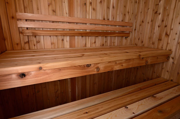 Grayson 4-Person Indoor Sauna in Rustic Cedar with 6kW Electric Heater
