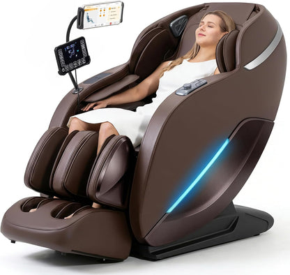 A303C 4D Massage Chair Full Body, Zero Gravity, 55" SL Track, Brown