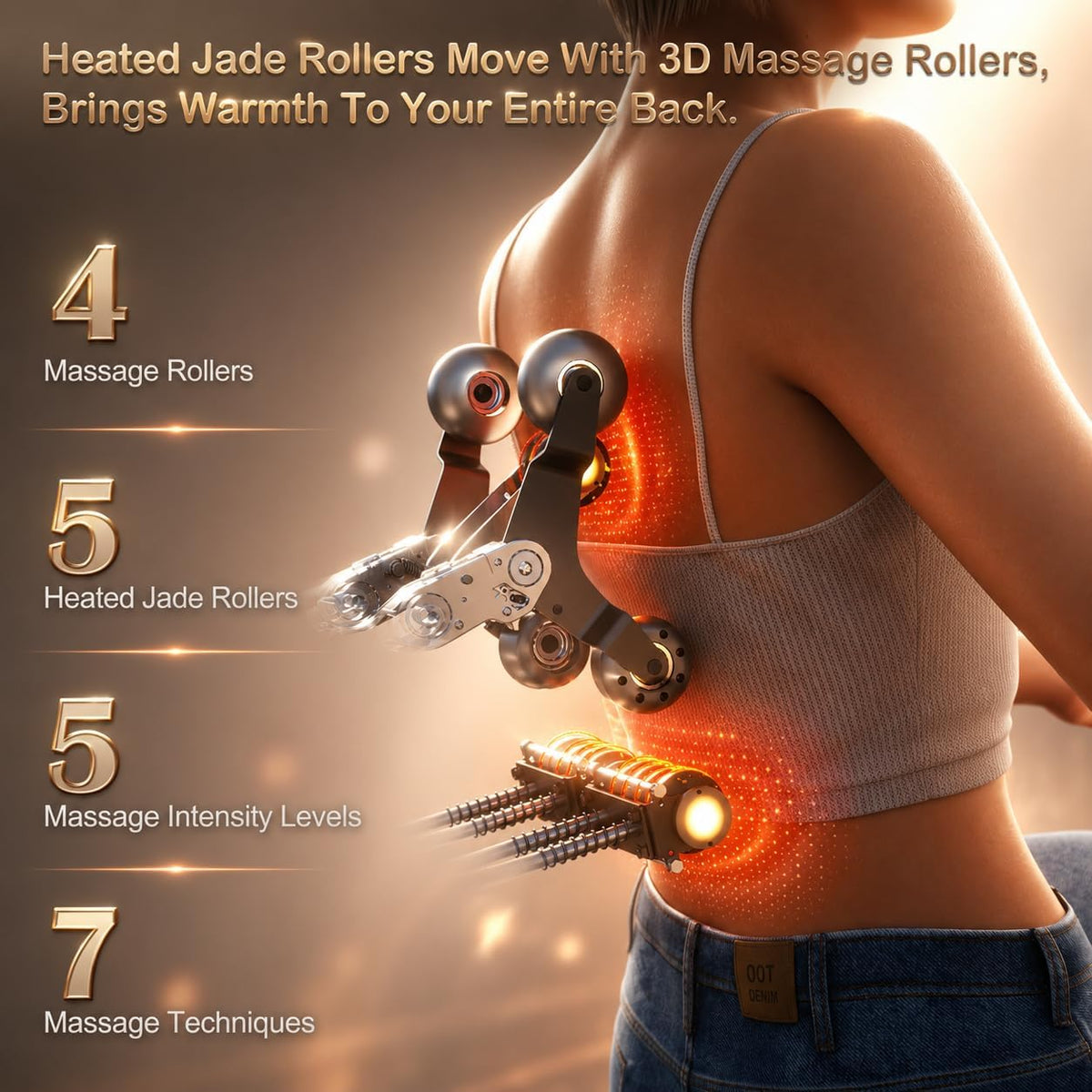 KZ-313 Heated Jade Roller Full Body Massage Chair