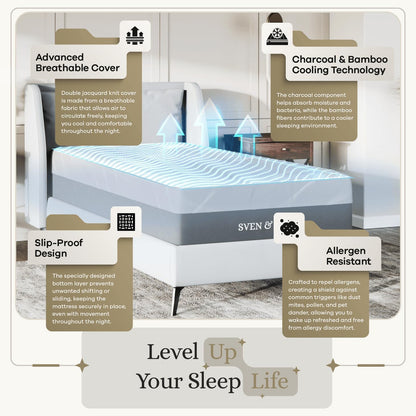 Sven & Son Hybrid Spring Mattress, Certipur-Us Certified Foam, Fiberglass-Free, Made in the USA, 14 Inch Medium Soft - Twinxl