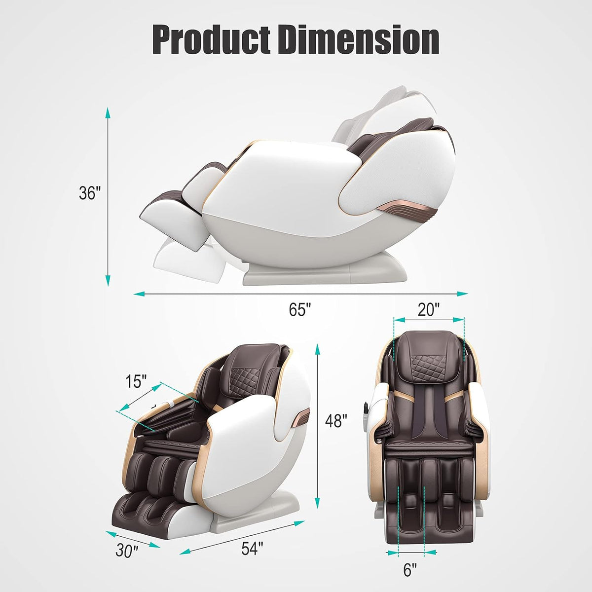 Massage Chair Full Body, Zero Gravity SL Track Shiatsu Recliner with Shortcut Key, Ps3100(Brown)