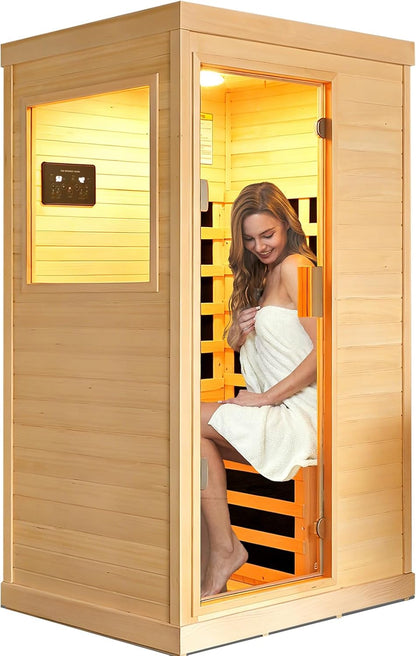 Far Infrared Sauna Home Sauna Spa Room Canadian Hemlock Wood 1200W