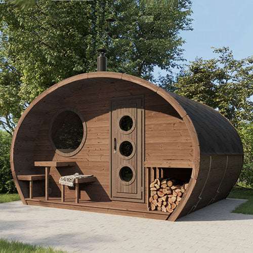 SaunaLife G11 Garden Series Outdoor Sauna Kit — 3-Space, Seats 8, Thermo-Wood
