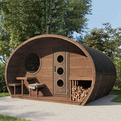SaunaLife G11 Garden Series Outdoor Sauna Kit — 3-Space, Seats 8, Thermo-Wood