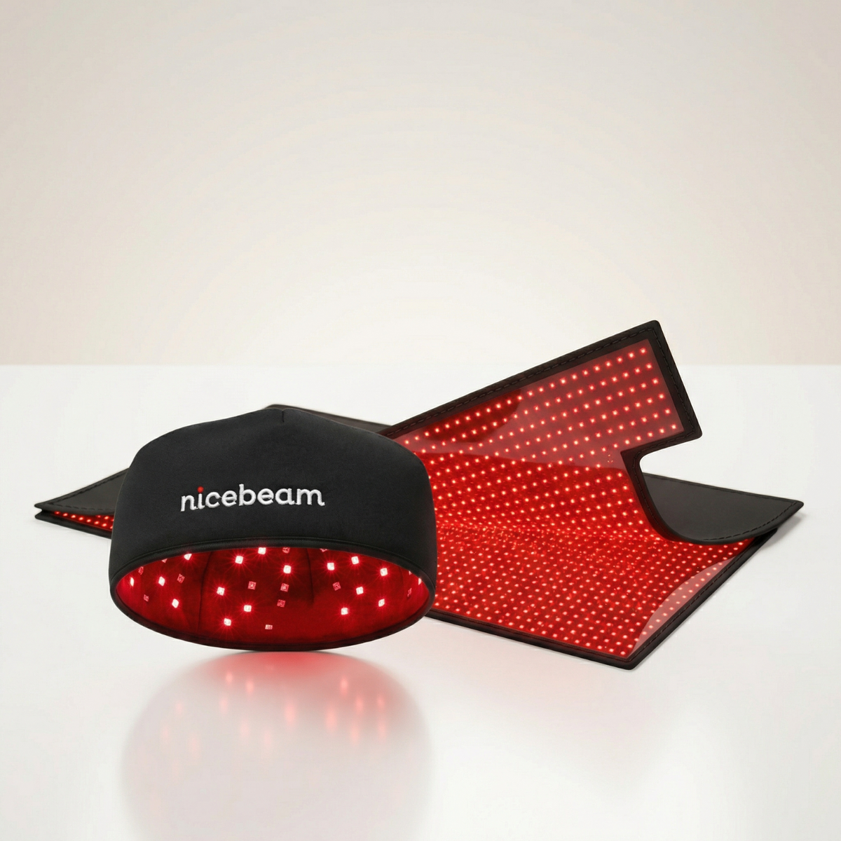 Nicebeam Full Body Red Light Therapy Bundle, 660 nm and 850 nm LED Mat or Bag Paired with Hat, Sleep Recovery Lamp, or Face Mask, Two Mat Sizes
