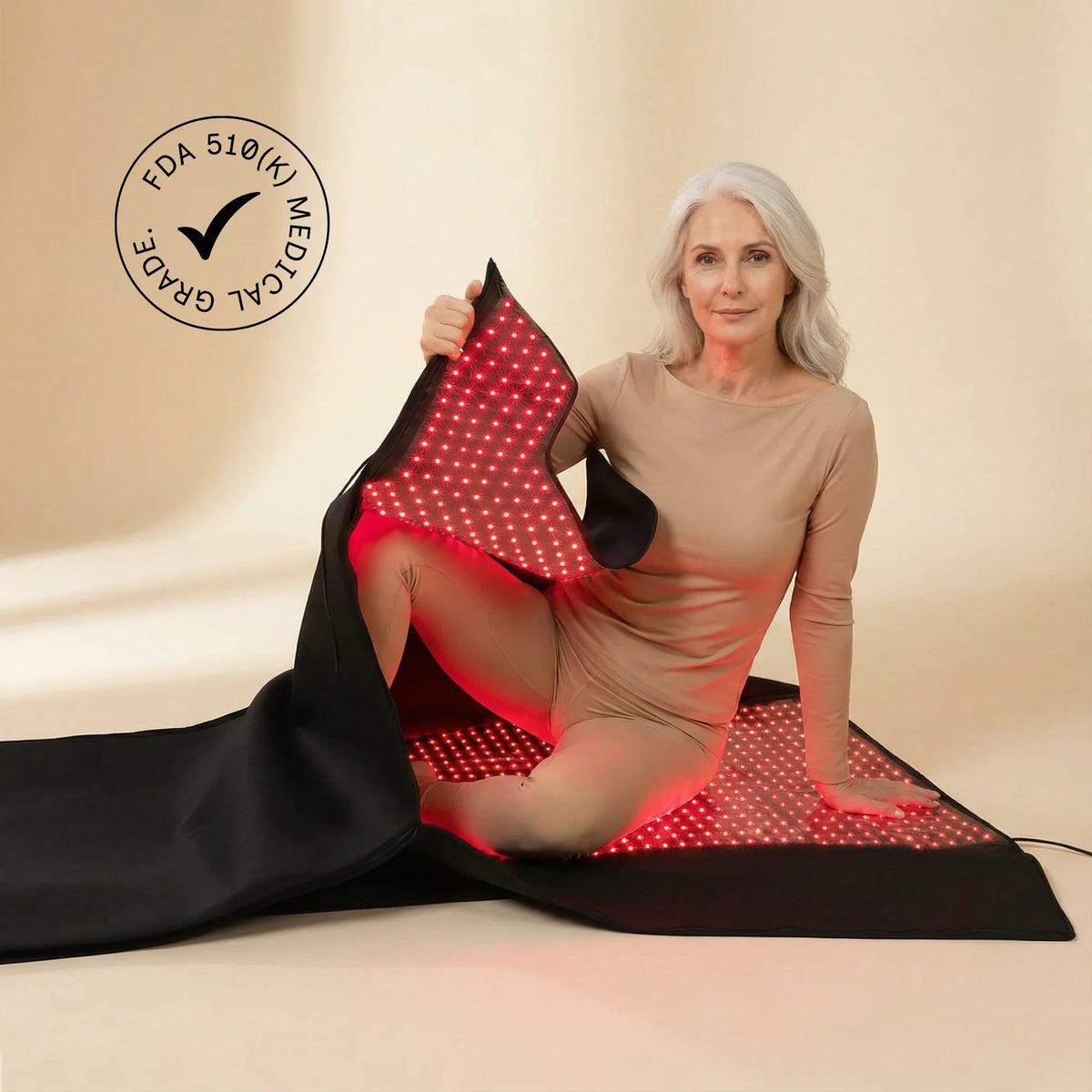 Nicebeam Full Body Red Light Therapy Bag, 7,560 LEDs, 660 nm and 850 nm, Zip-Around Two-Panel Wrap with Adjustable Brightness, Pulse and 60-Minute Timer, Two Sizes