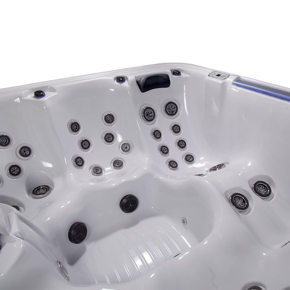 Buenospa Hollywood Spa 5-Person Hot Tub – 51 Jets, Gecko Colour Touchscreen, Built-In Audio and Lighting Waterfall (WM00840)