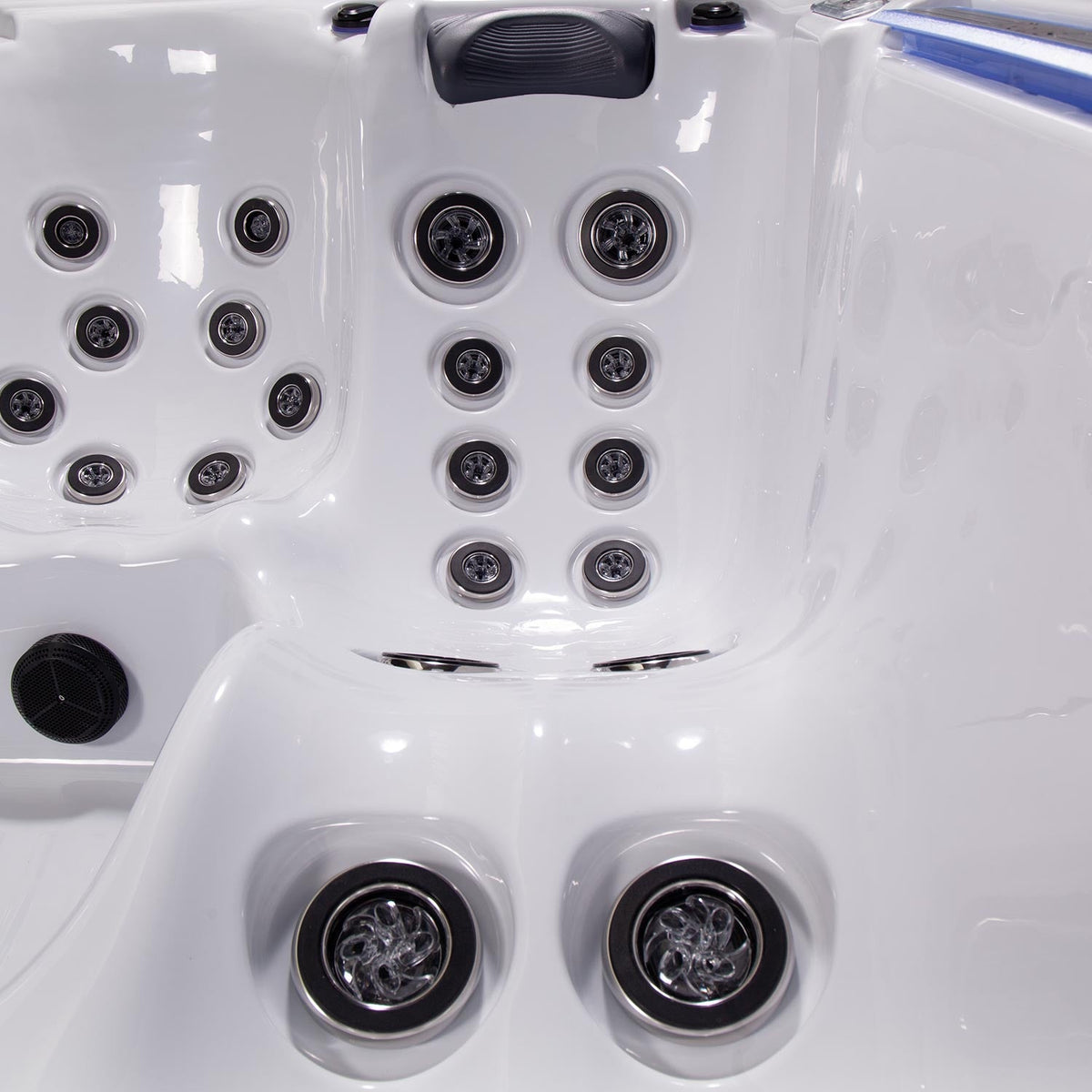Buenospa Hollywood Spa 5-Person Hot Tub – 51 Jets, Gecko Colour Touchscreen, Built-In Audio and Lighting Waterfall (WM00840)