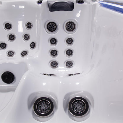Buenospa Hollywood Spa 5-Person Hot Tub – 51 Jets, Gecko Colour Touchscreen, Built-In Audio and Lighting Waterfall (WM00840)