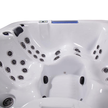 Buenospa Hollywood Spa 5-Person Hot Tub – 51 Jets, Gecko Colour Touchscreen, Built-In Audio and Lighting Waterfall (WM00840)