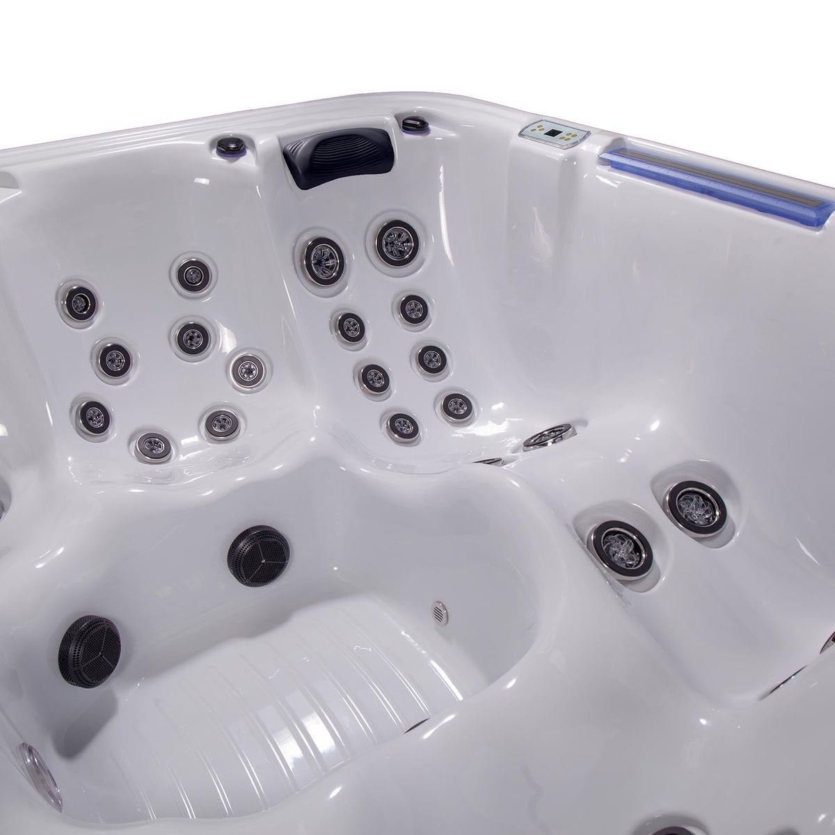 Buenospa Hollywood Spa 5-Person Hot Tub – 51 Jets, Gecko Colour Touchscreen, Built-In Audio and Lighting Waterfall (WM00840)