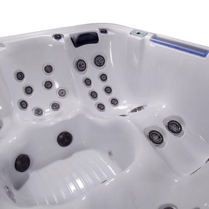 Buenospa Hollywood Spa 5-Person Hot Tub – 51 Jets, Gecko Colour Touchscreen, Built-In Audio and Lighting Waterfall (WM00840)