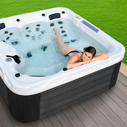 Buenospa Hollywood Spa 5-Person Hot Tub – 51 Jets, Gecko Colour Touchscreen, Built-In Audio and Lighting Waterfall (WM00840)
