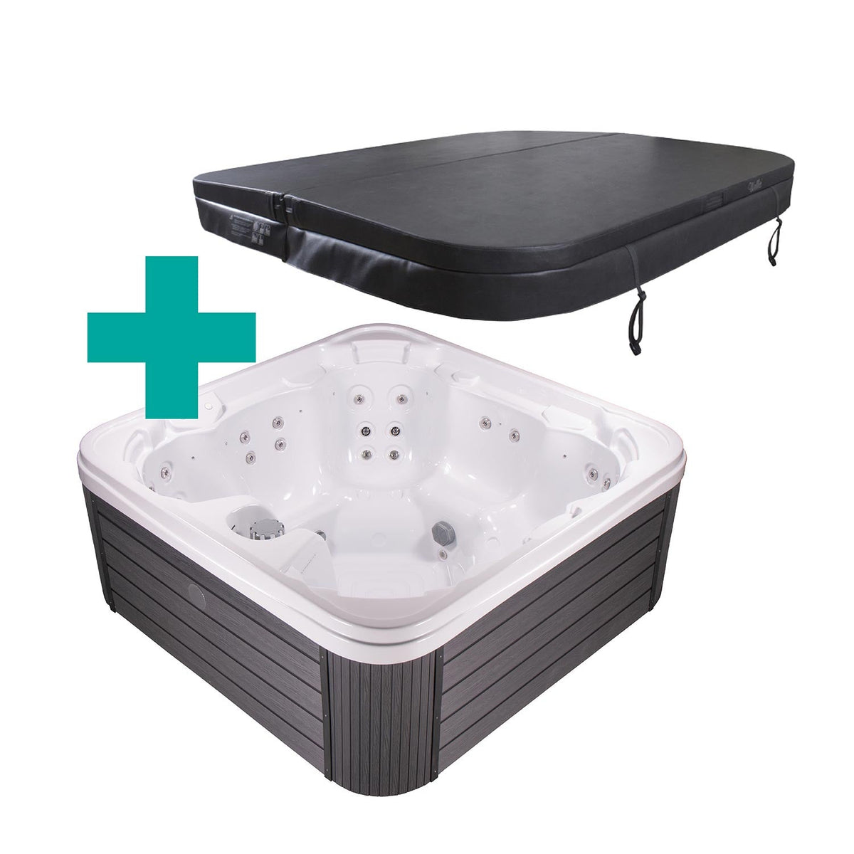 Buenospa Vacation Hot Tub – 7-Seat Spa for Rental Properties with 44 Jets, Optional Wi-Fi Remote Control (WM00835)